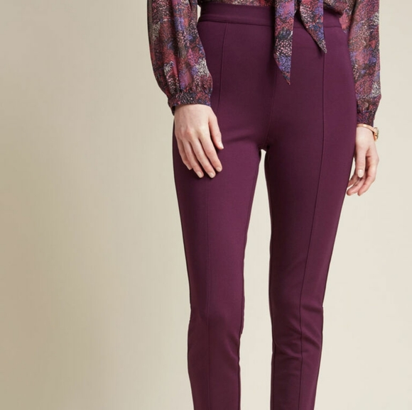 Modcloth Pants - Modcloth Wine Purple Zip Closure Trouser Legging